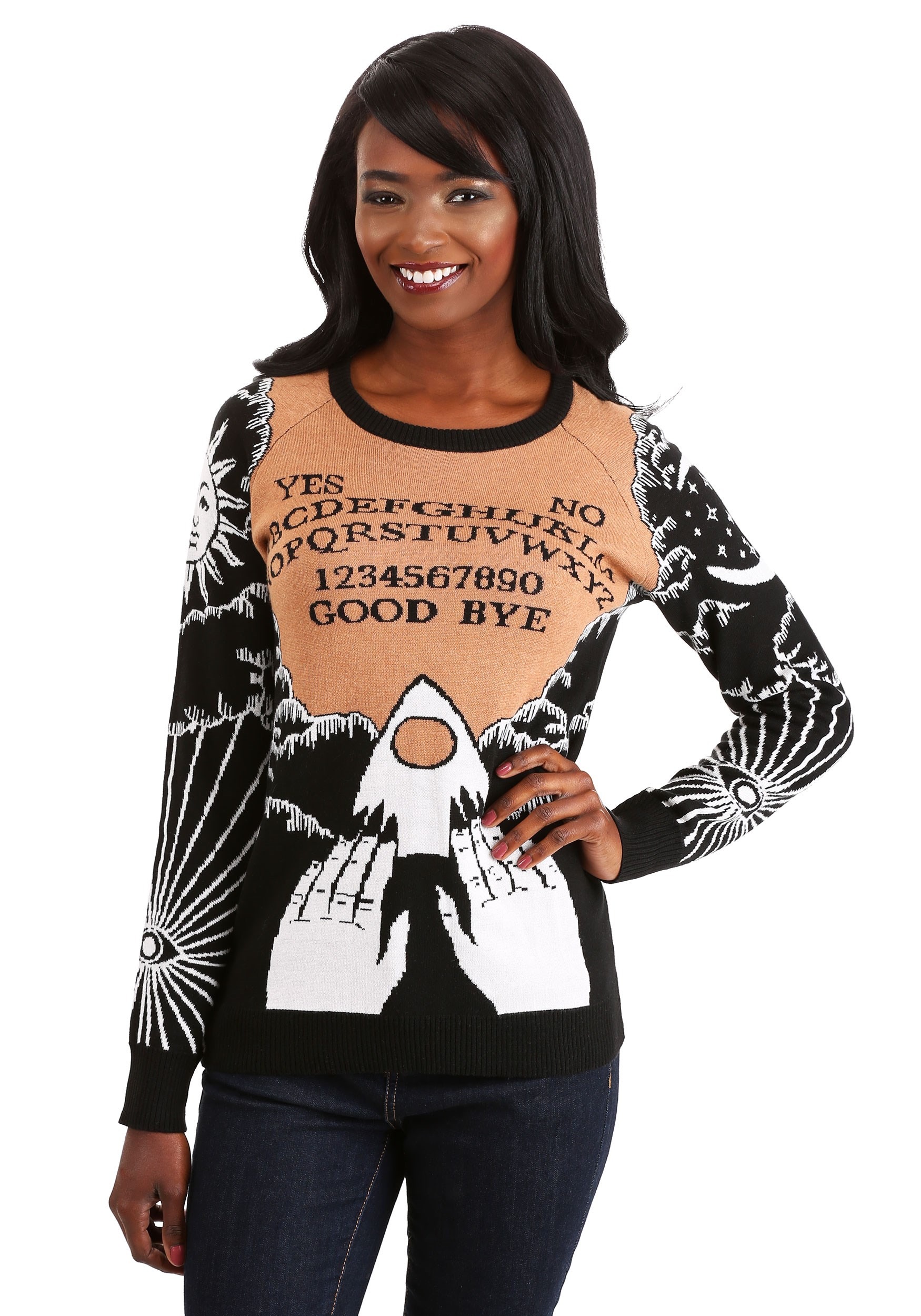 Adult Celestial Spirit Board Ugly Halloween Sweater
