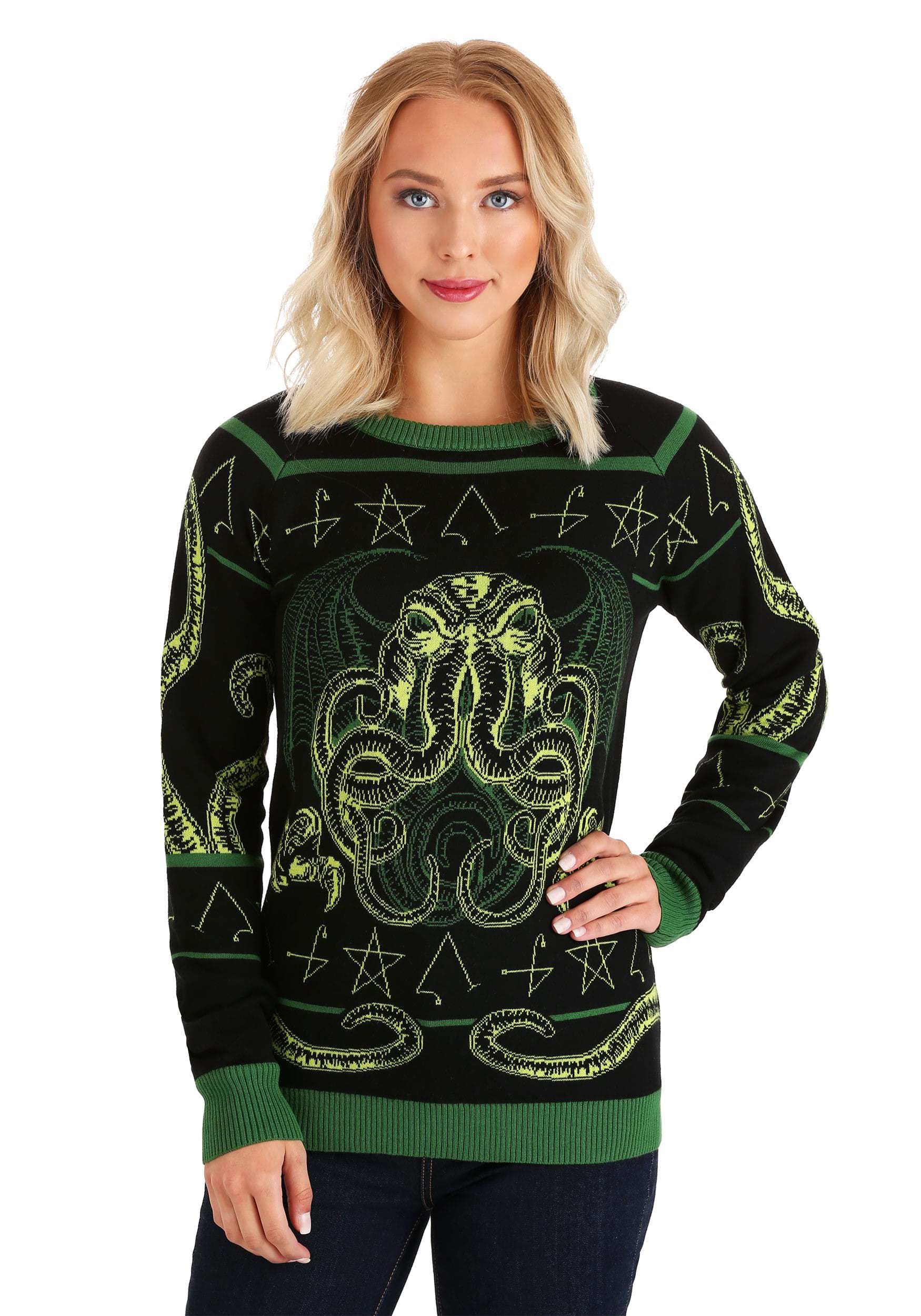 Rage of Cthulhu Adult Ugly Halloween Sweater for Adults
