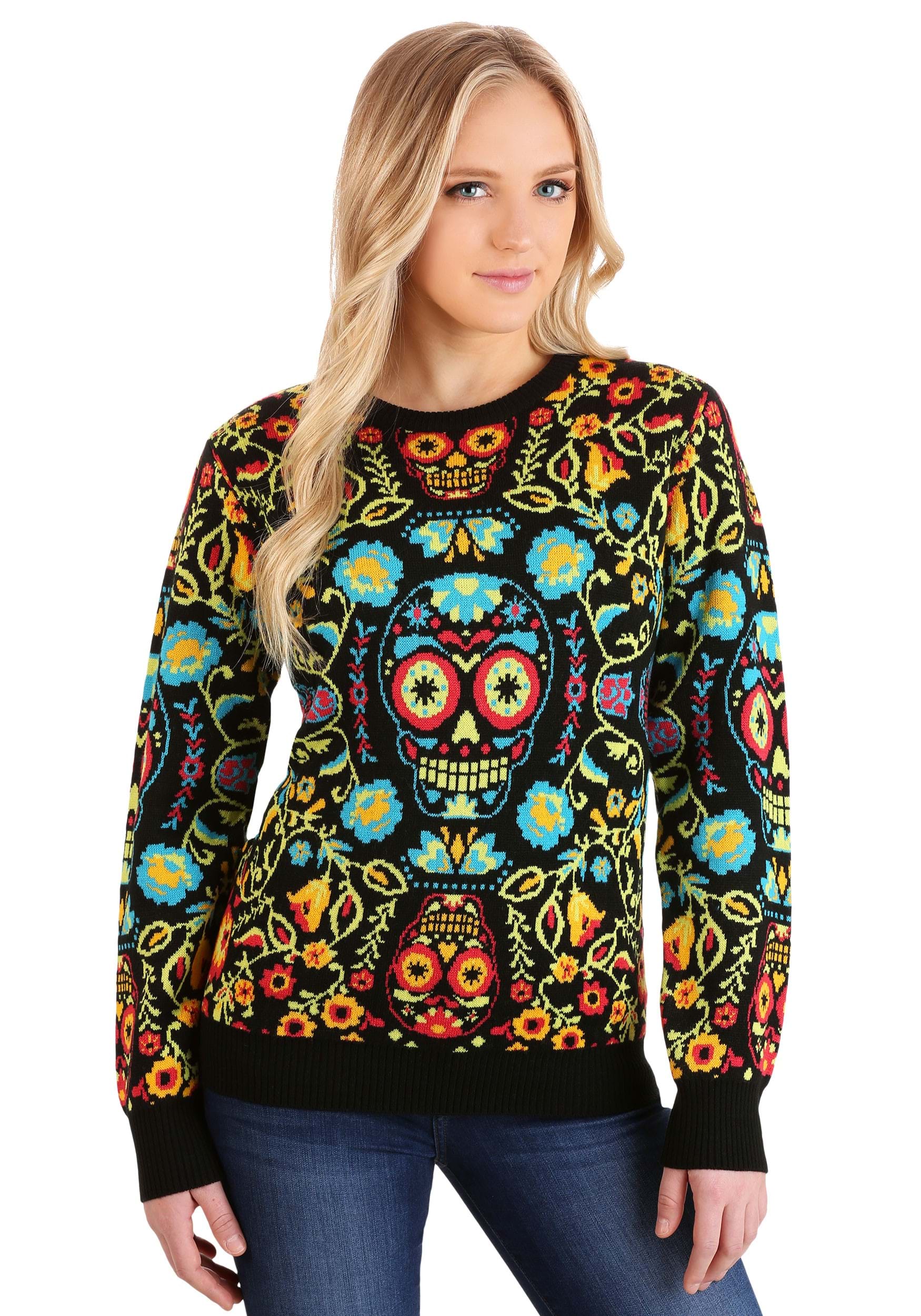 Sugar Skull Ugly Halloween Sweater | Exclusive
