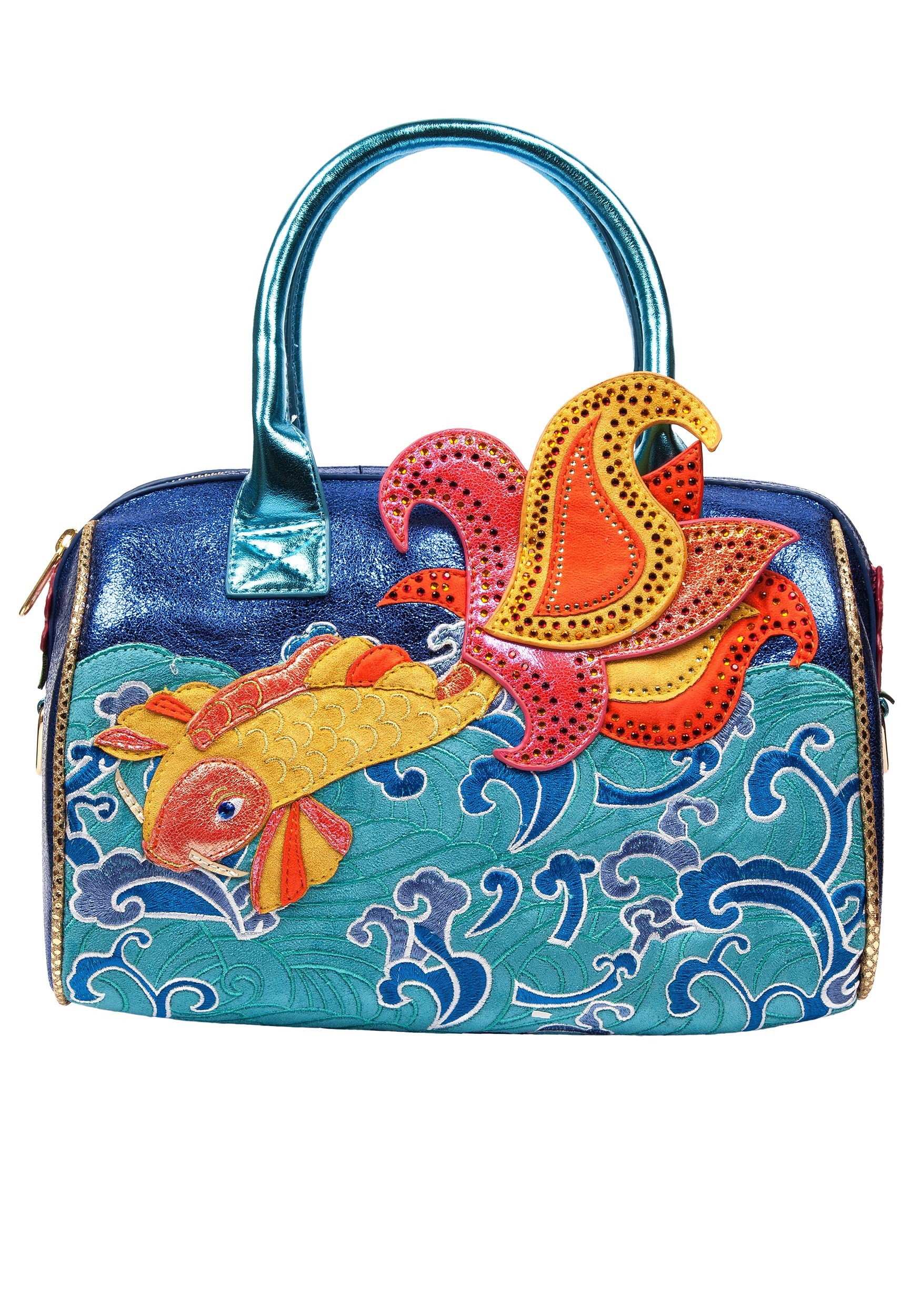 Pescado Oro Koi Fish Turquoise Irregular Choice Handbag