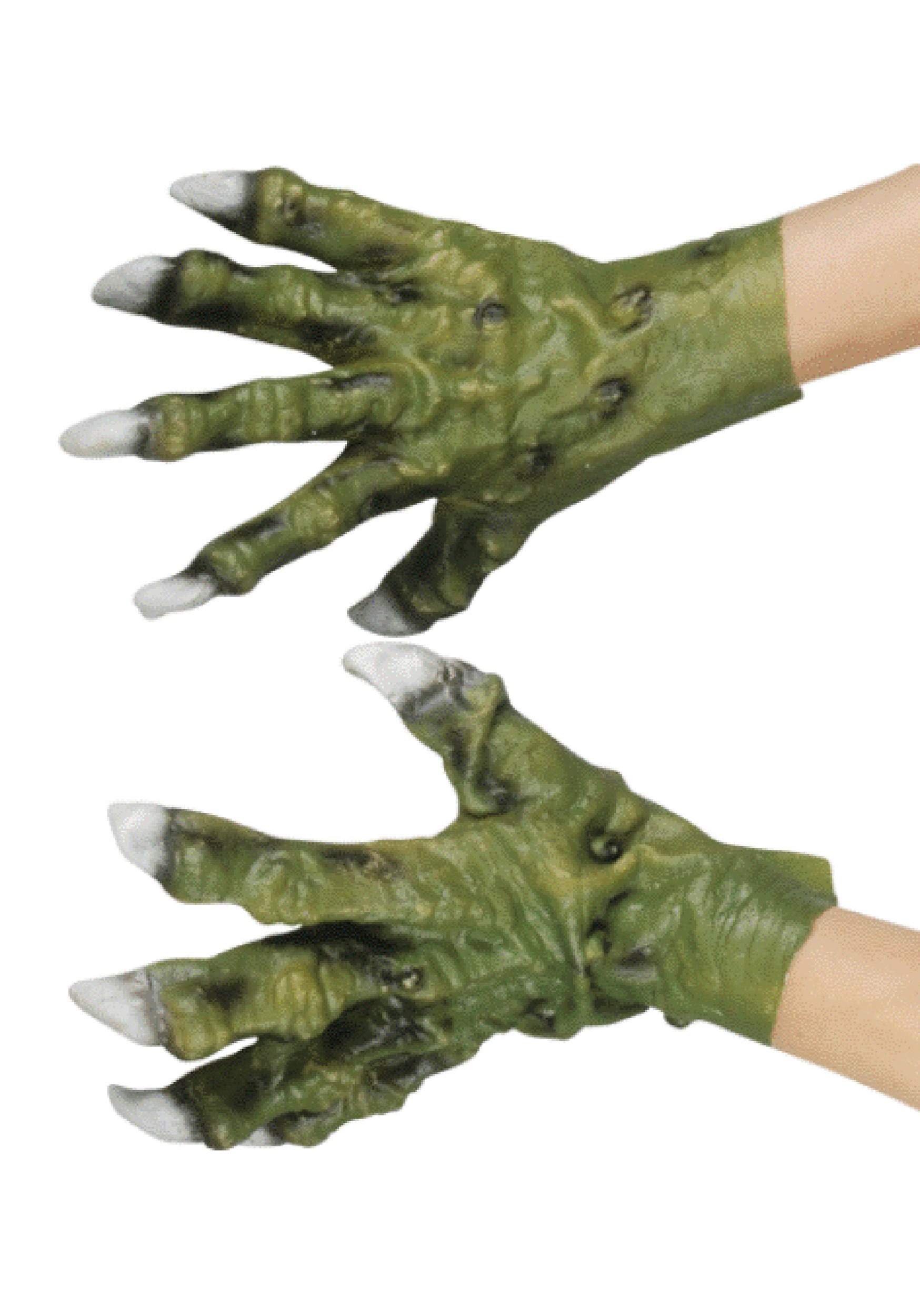 Green Latex Monster Hands for Adults