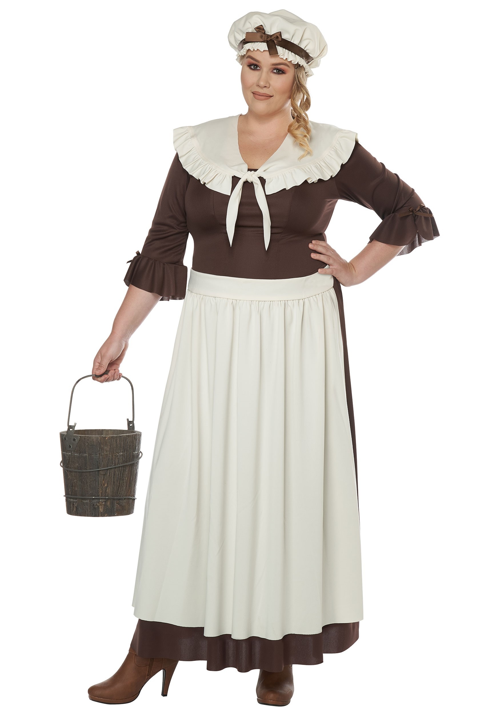 Photos - Fancy Dress California Costume Collection Plus Size Colonial Village Woman Costume Bro 