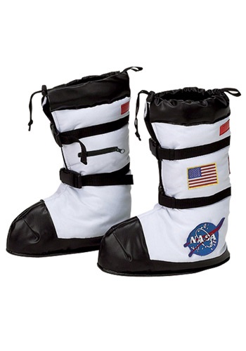 Kids White Astronaut Boot Tops