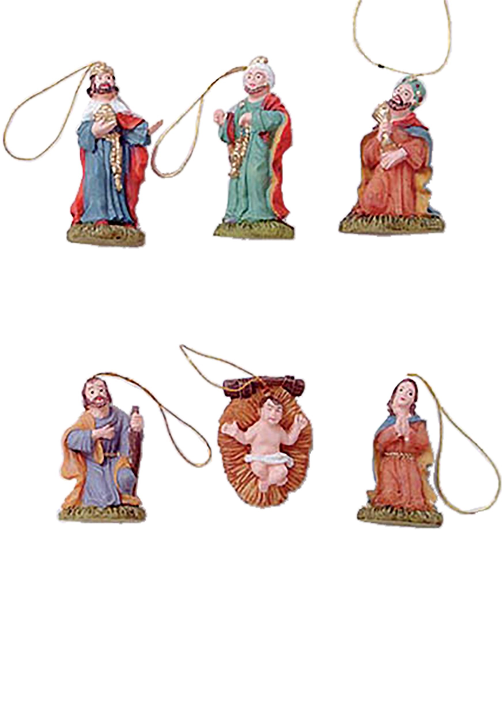 Mini Christmas Nativity Ornament Set - 6 Pack