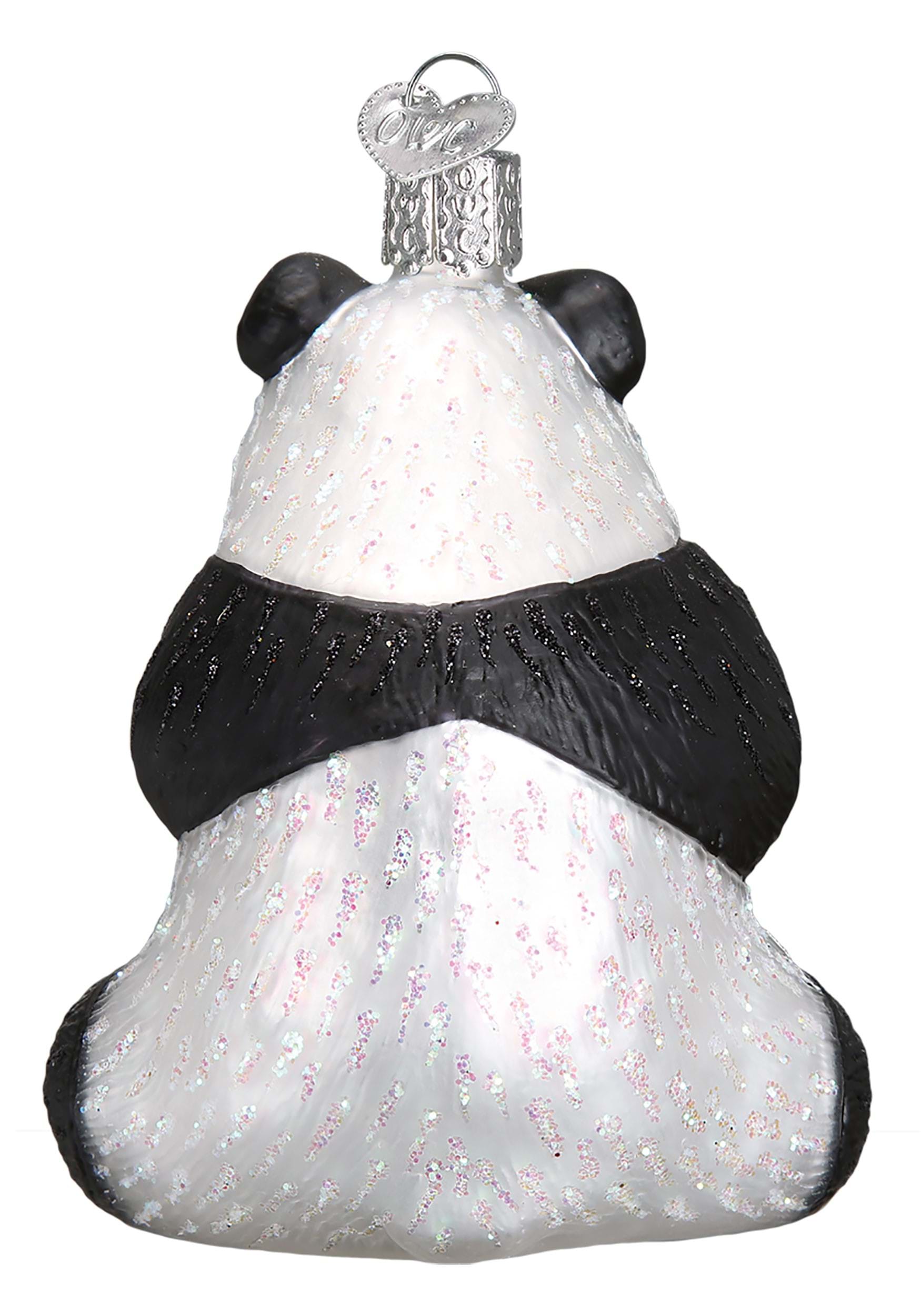 Hanging Glass Blown Panda Bear Ornament