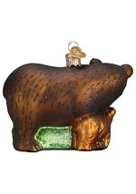 Bear with Cubs Glass Blown Hanging Ornament Alt1