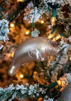 Manatee Glass Blown Hanging Ornament