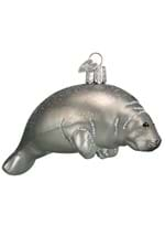 Manatee Blown Glass Ornament Alt 1