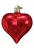 Shiny Red Heart Glass Blown Ornament Alt 1
