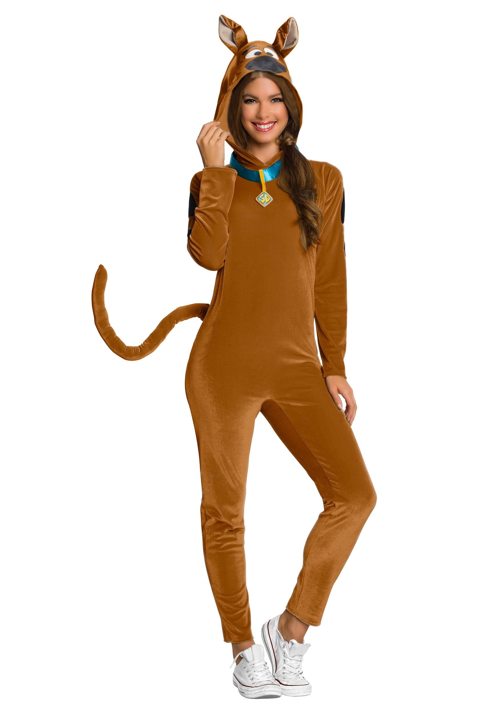 Must Have Scooby Doo Womens Costume Jumpsuit W Collar And Tail From