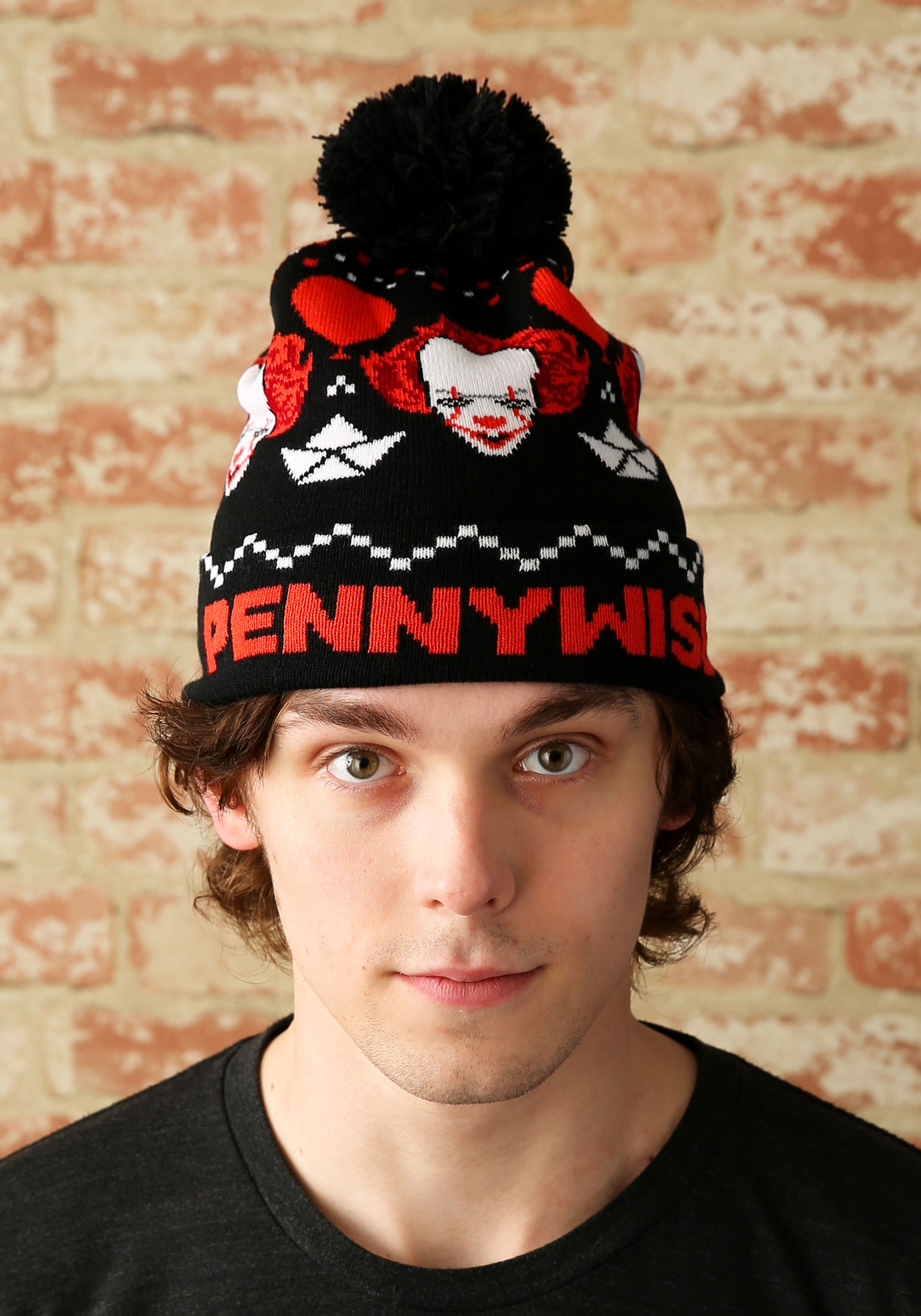 IT Pennywise the Clown Ugly Christmas Pom Beanie