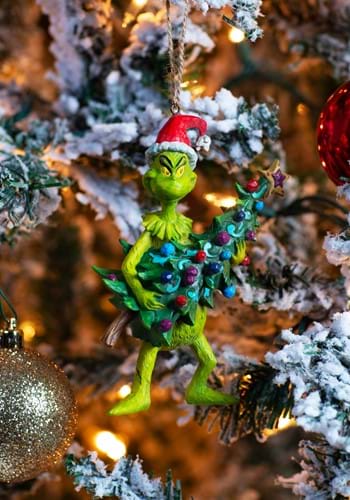 Grinch Holding Tree Jim Shore Ornament