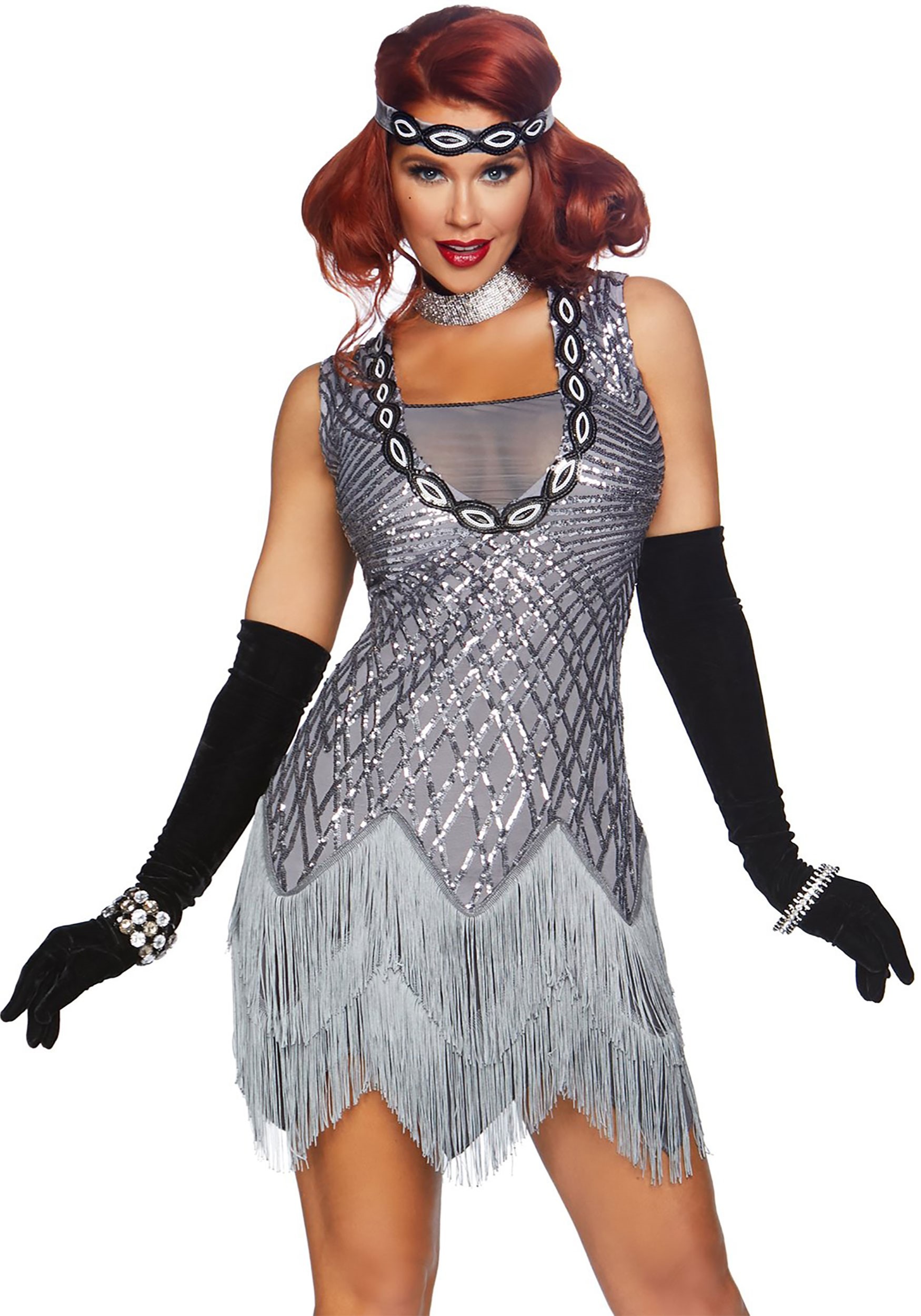 Photos - Fancy Dress MKW Leg Avenue Roaring Roxy Flapper Women's Costume Gray LE86855 