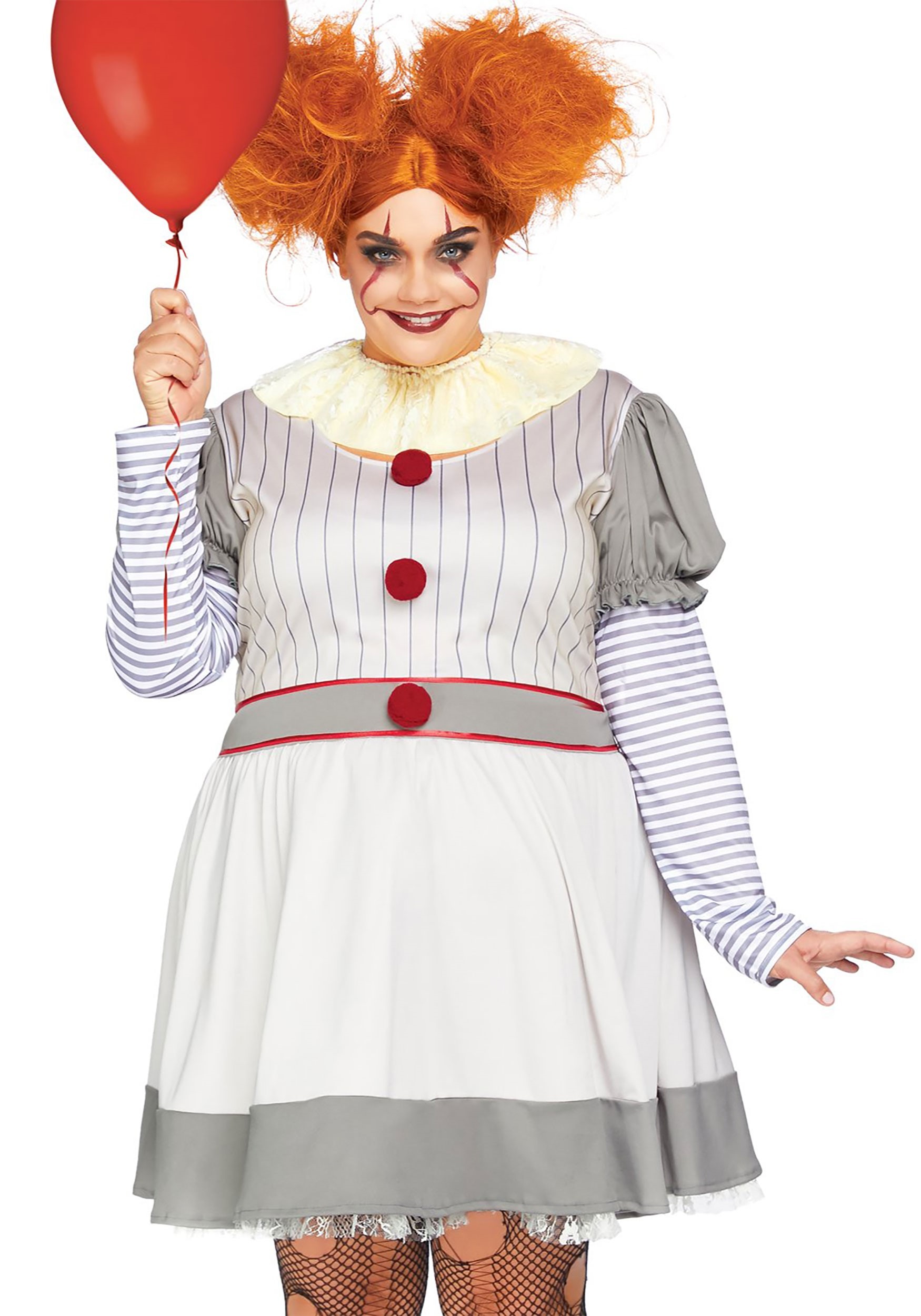 Womens Plus Size Creepy Clown Costume