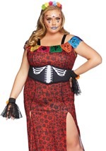 Plus Size Deluxe Day of the Dead Beauty Costume Alt 1