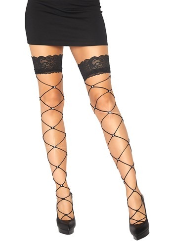 Women's Crystal Lace Top Thigh High