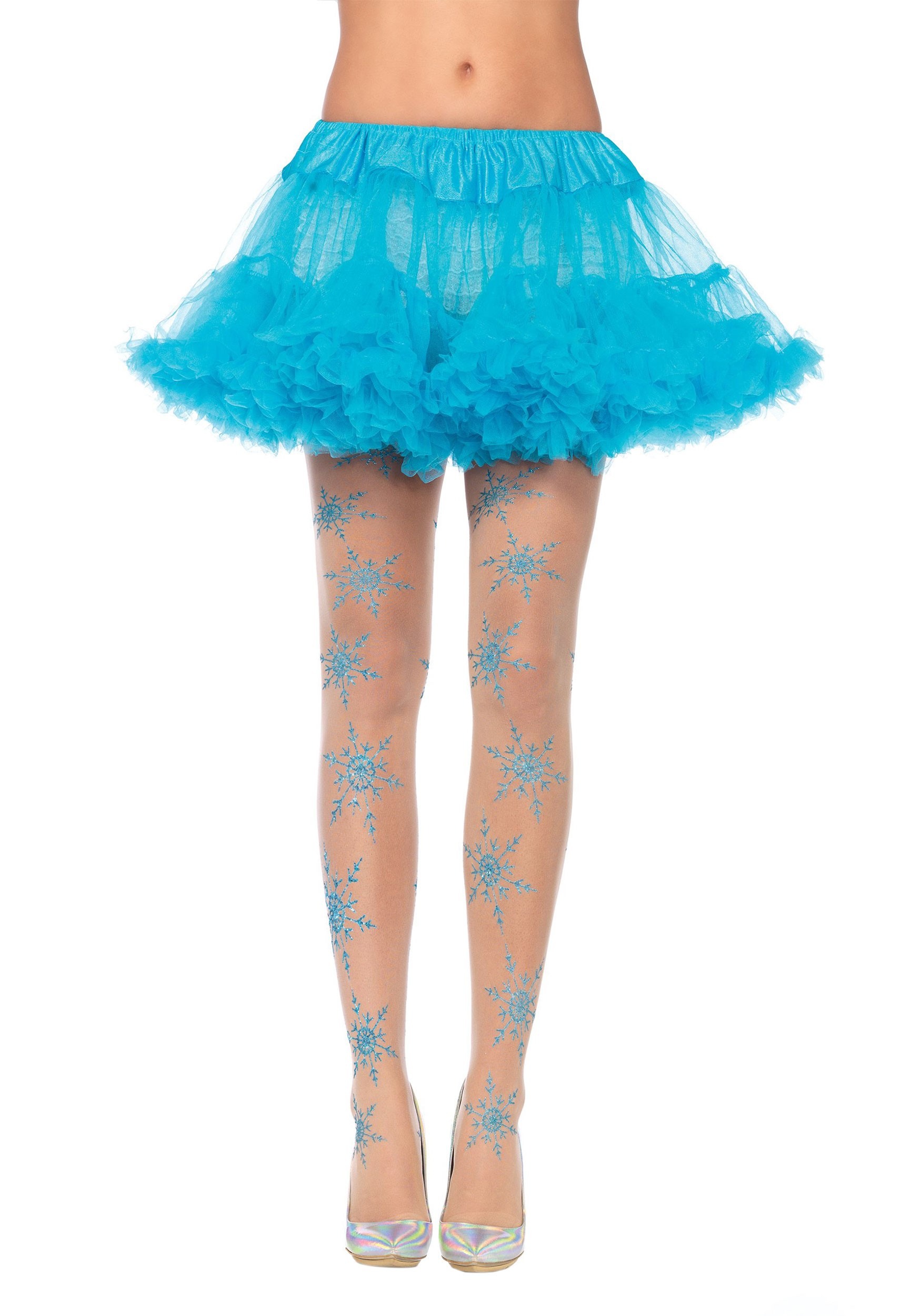 Glitter Snowflake Tights for Women