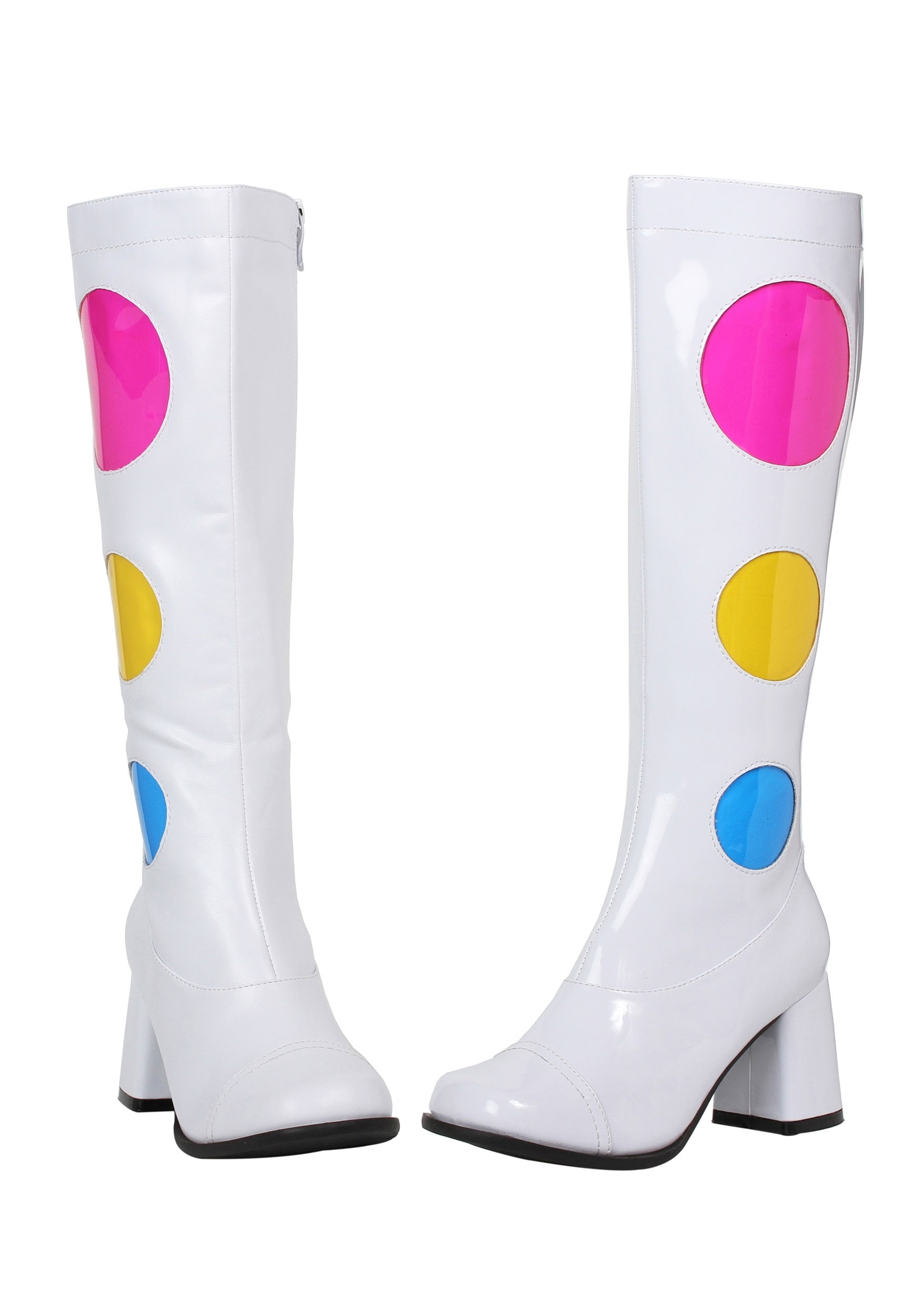 White Polka Dot Womens Gogo Boots