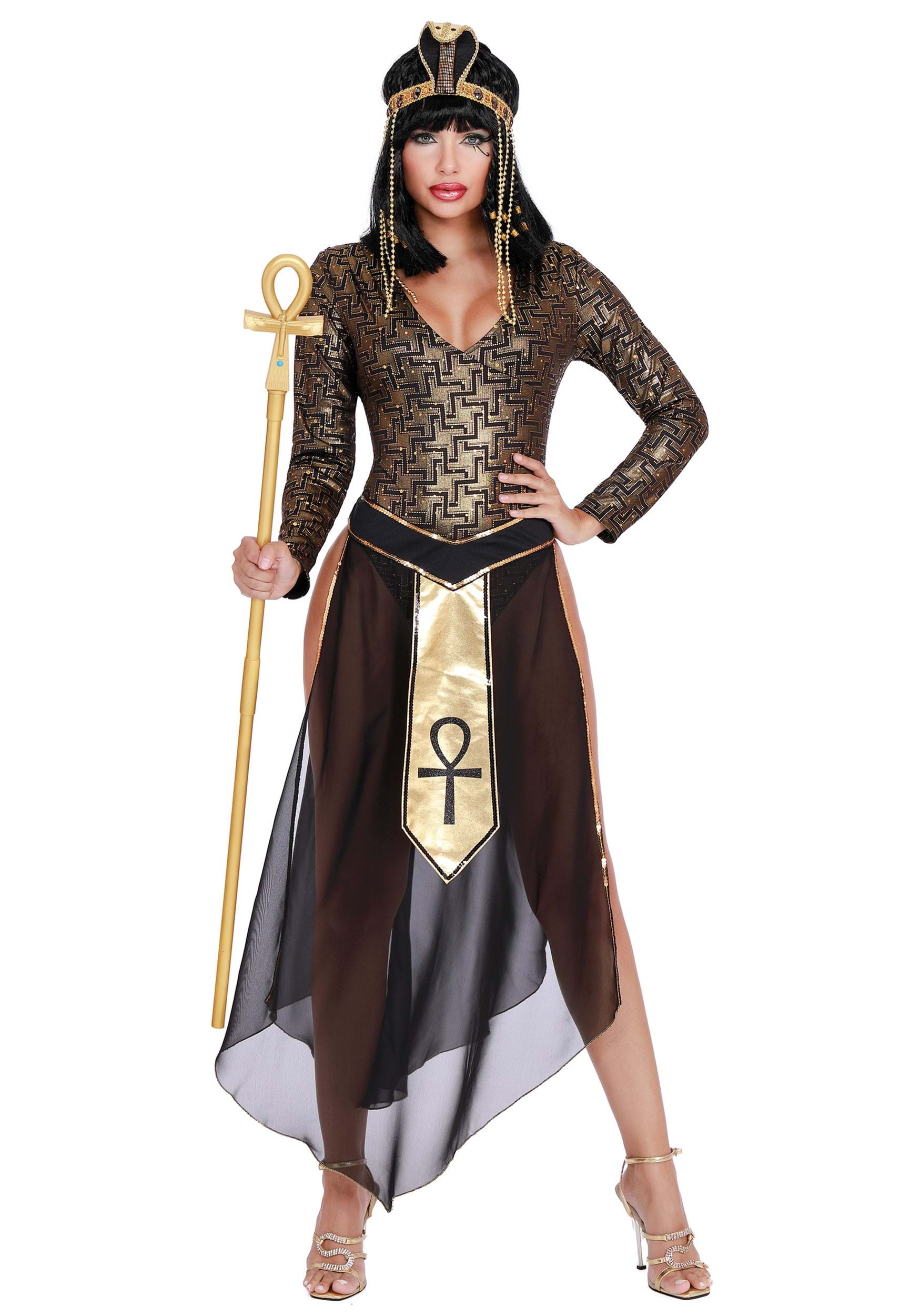 Photos - Fancy Dress Cleo Dreamgirl Queen  Costume for Women Black/Orange DR11565 
