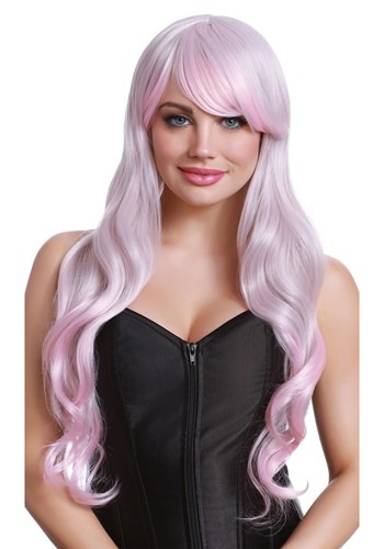 Pink/Gray: Long Wavy Wig 1