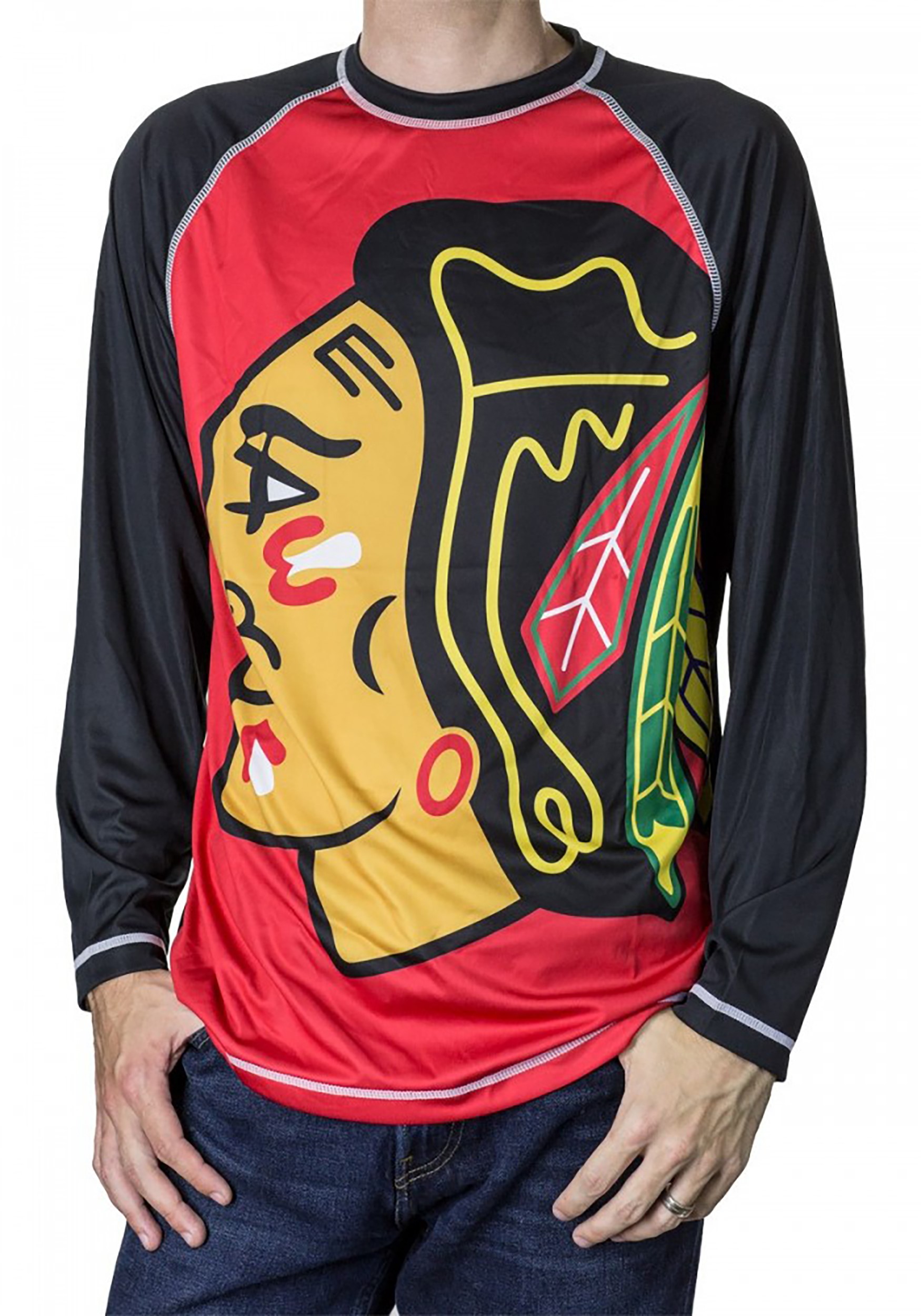 Reebok NHL Hockey Men's Chicago Blackhawks Long Sleeve Thermal Shirt - Maroon
