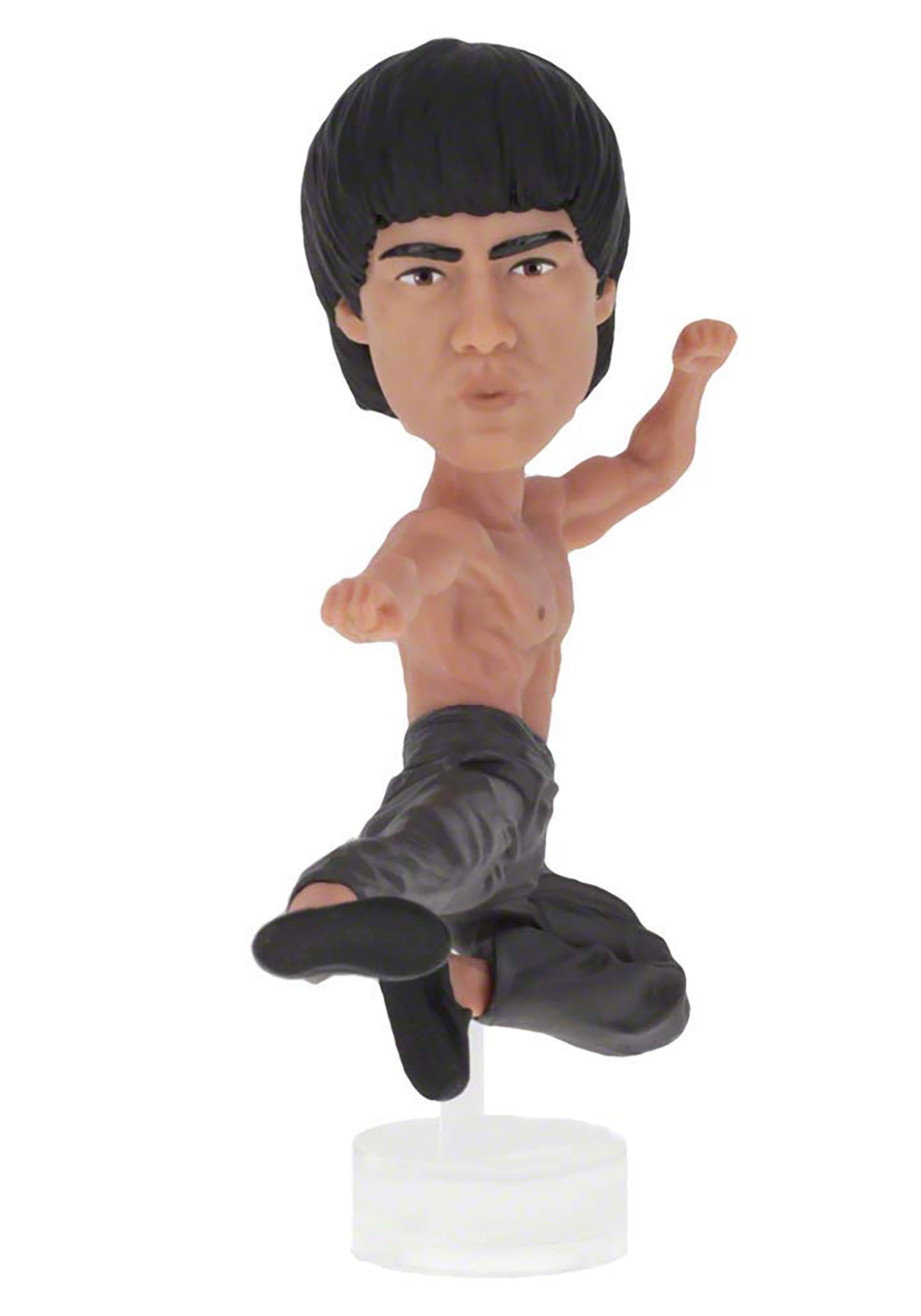 Bruce Lee Kicking Computer Sitter Bobblehead Figure