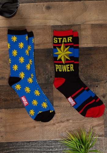 Adult Captain Marvel Star Power 2-Pack Casual Crew-0