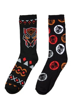 Adult Black Panther 2 Pack Casual Crew Socks