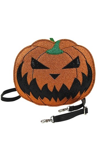 Jack O Lantern Glitter Crossbody Bag