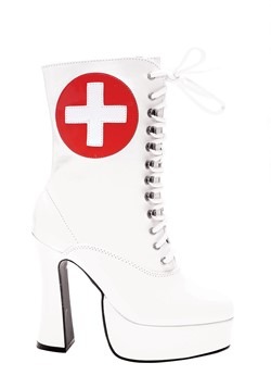 Women's White Nurse Boots1