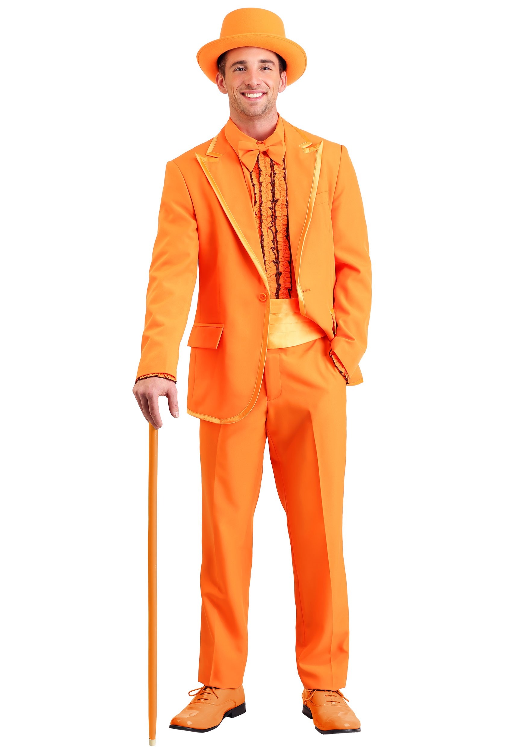 Bright Orange Tuxedo Plus Size Costume for Men