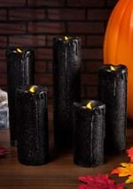 Set of 5 Black Glitter LED Candles Alt 2