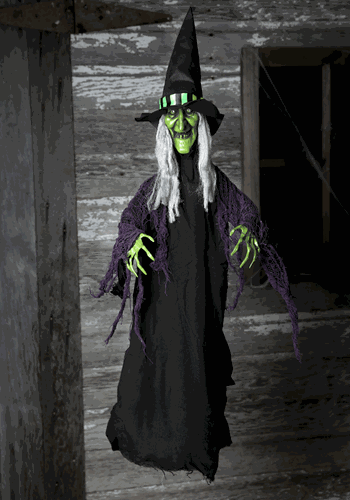 Animated Hanging Witch Prop Decoration2