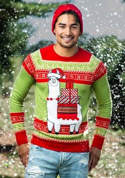 Adult Christmas Llama Ugly Sweater Alt 1