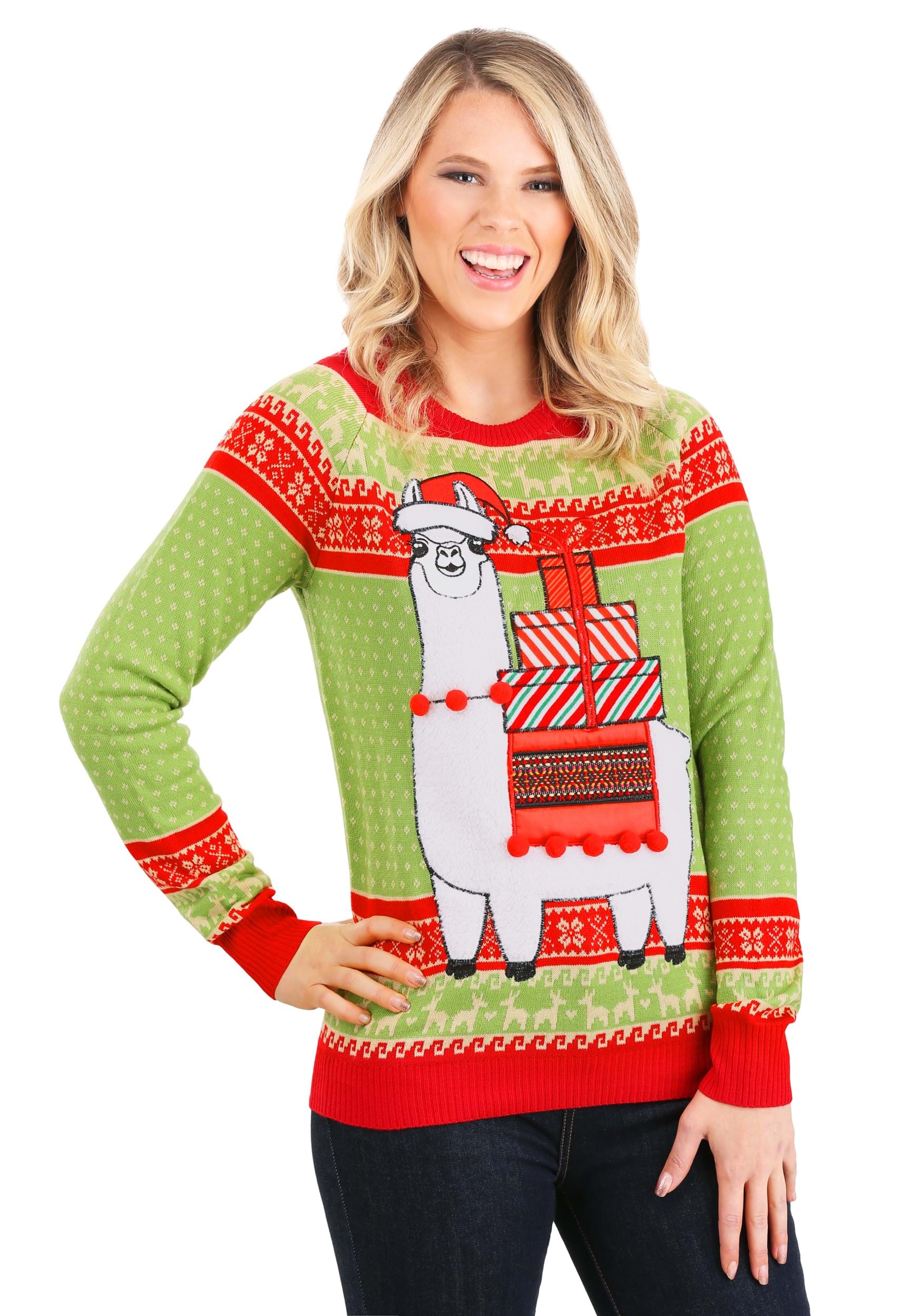 Christmas Llama Adult Ugly Sweater