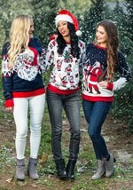 Adult Repeating Santa Pattern Ugly Christmas Sweater Alt 2