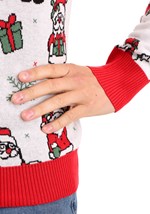 Adult Repeating Santa Pattern Ugly Christmas Sweater Alt 7