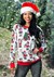 Adult Repeating Santa Pattern Ugly Christmas Sweater Alt 1