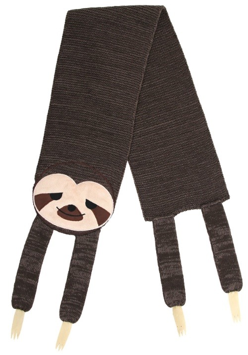 Knit Scarf Sleepy Sloth