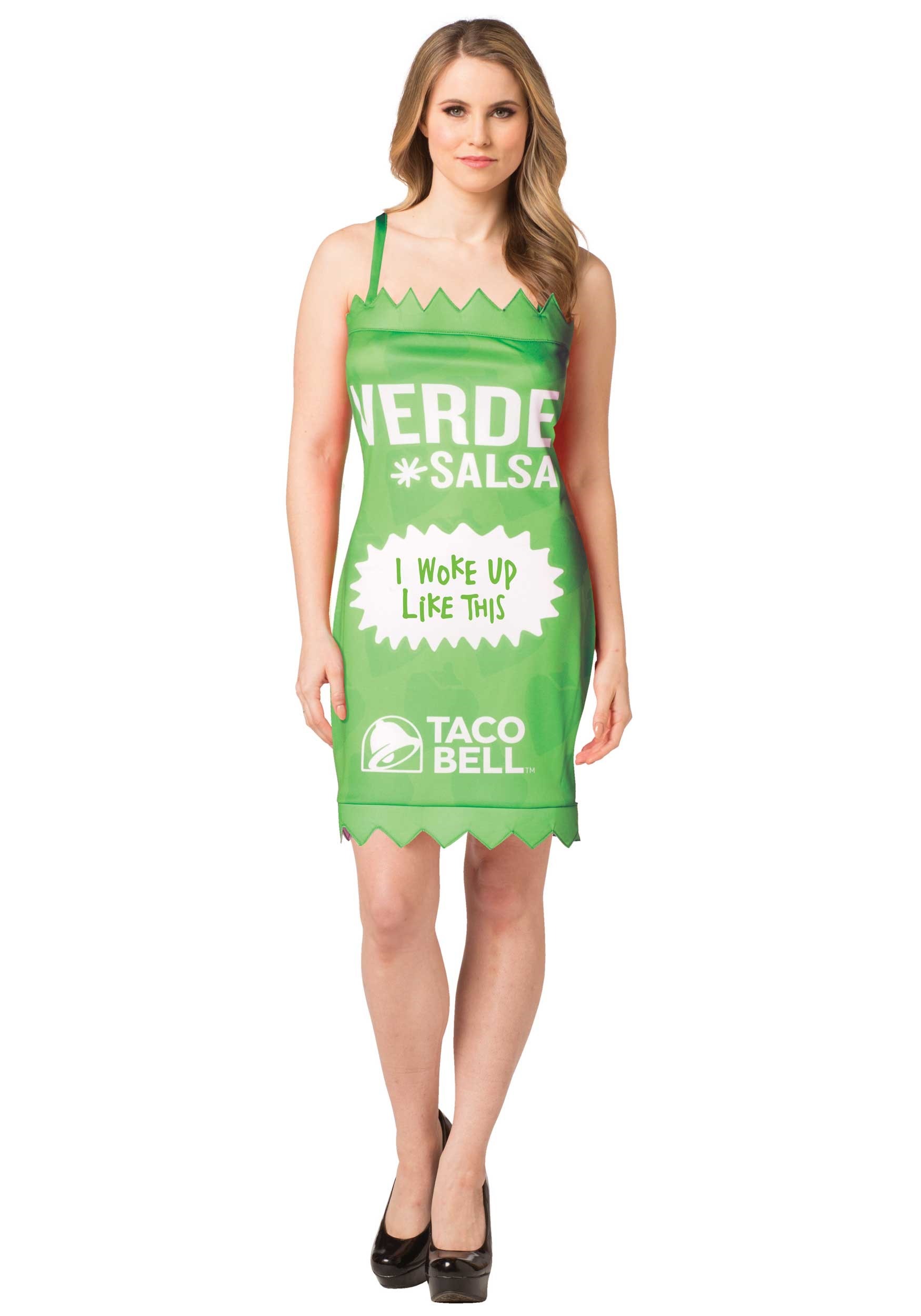 Taco Bell Womens Verde Sauce Packet Costume
