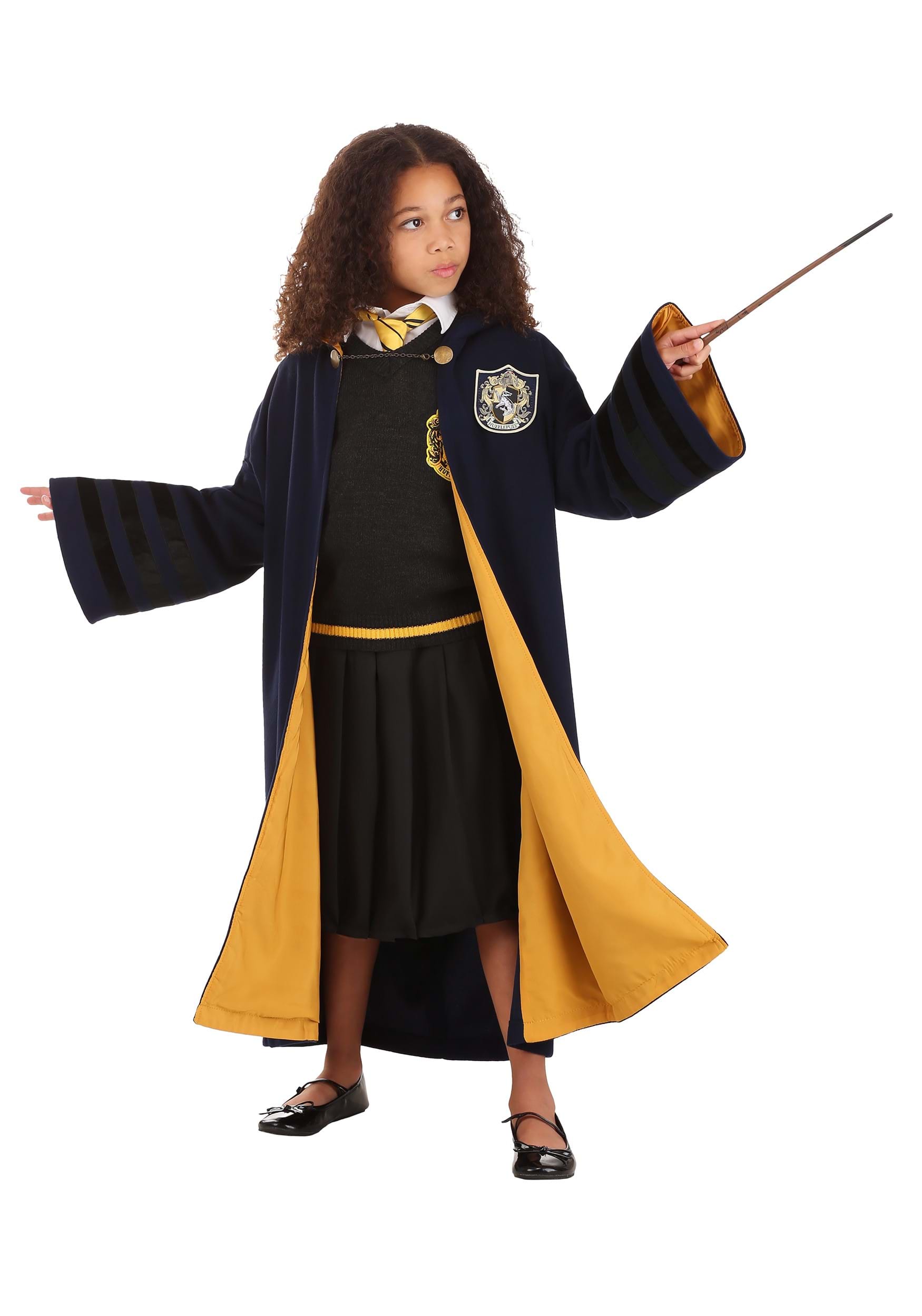 Vintage Hogwarts Hufflepuff Costume Robe for Kids