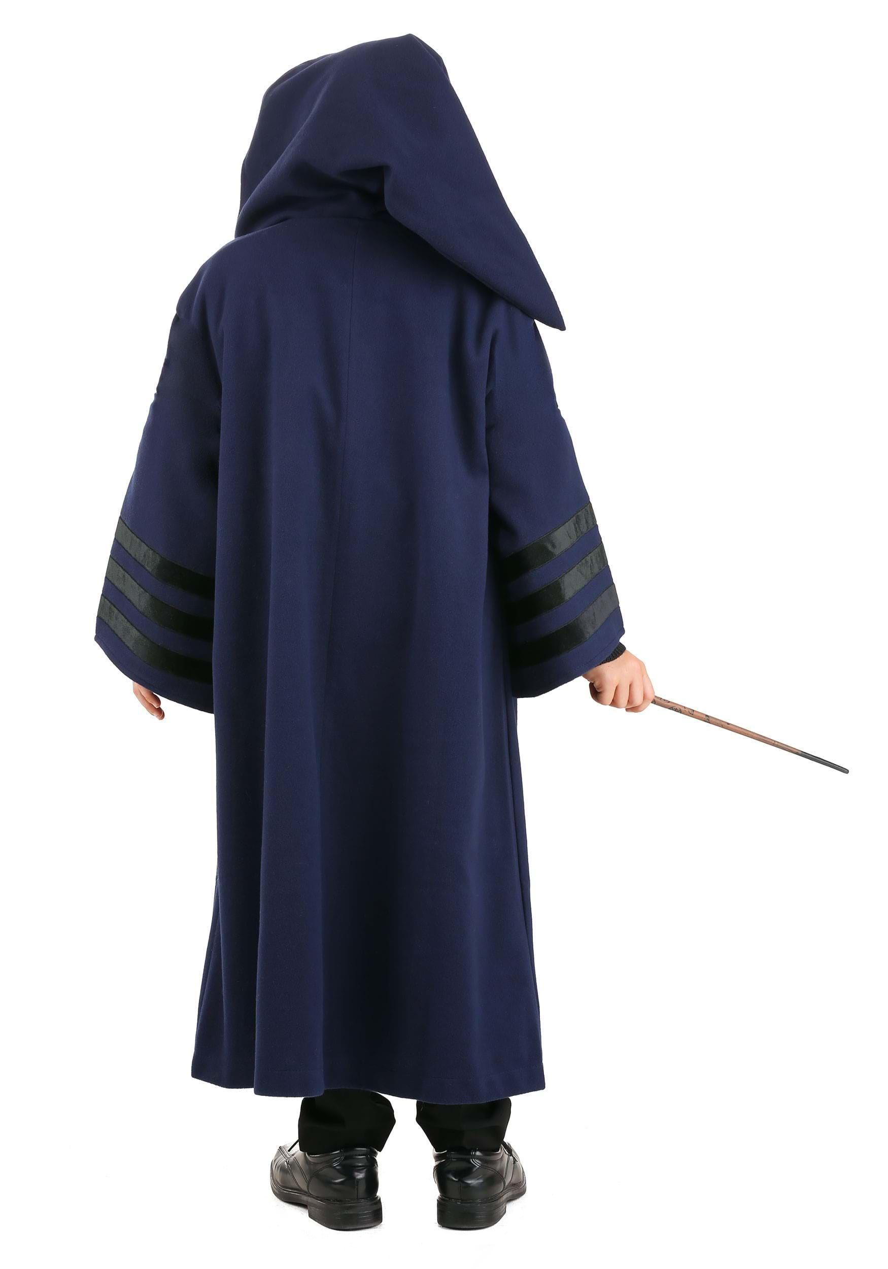 Harry Potter Ravenclaw Costume Black and Blue Long Robe with Hood 