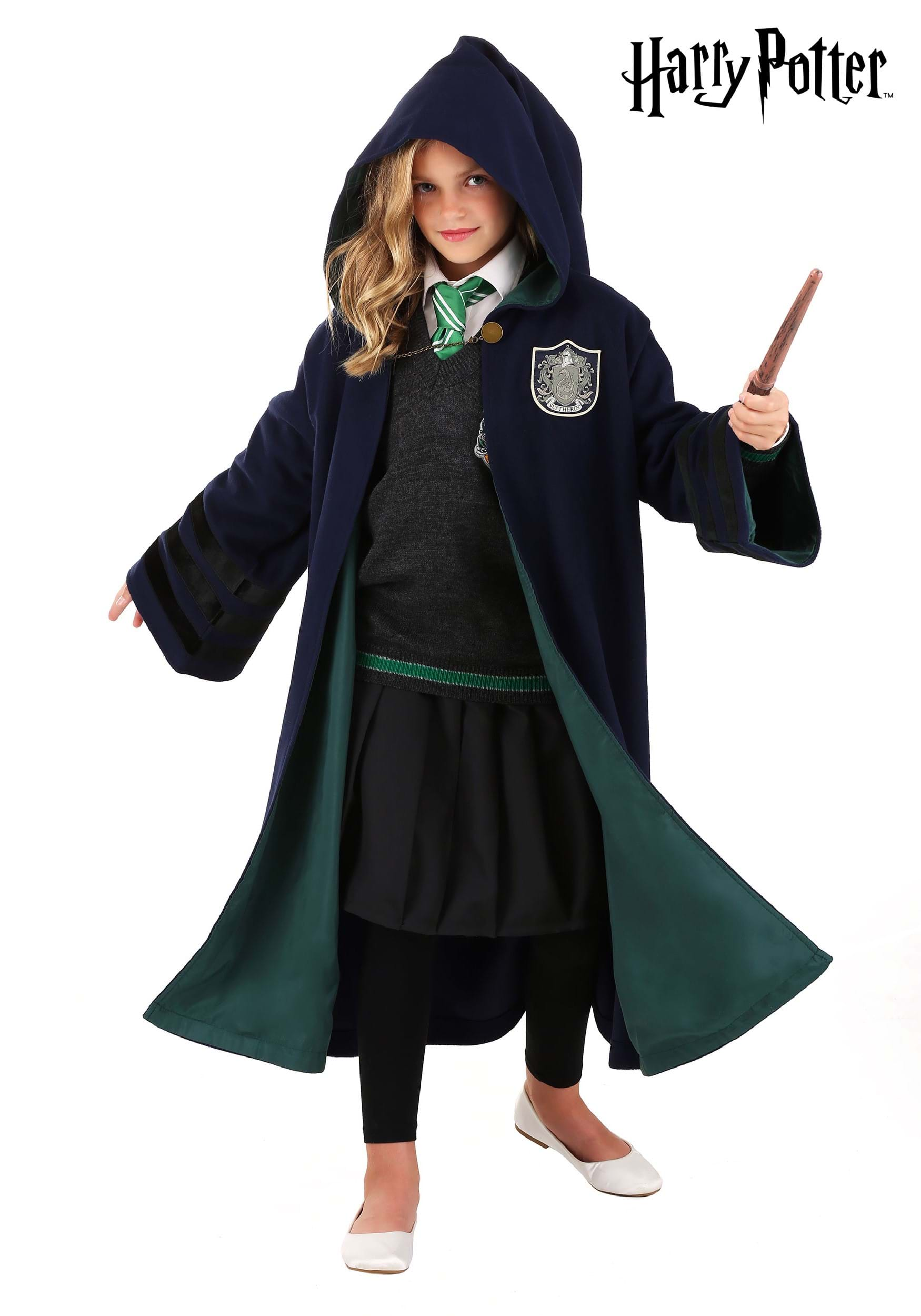 Vintage Hogwarts Slytherin Costume Robe for Kids