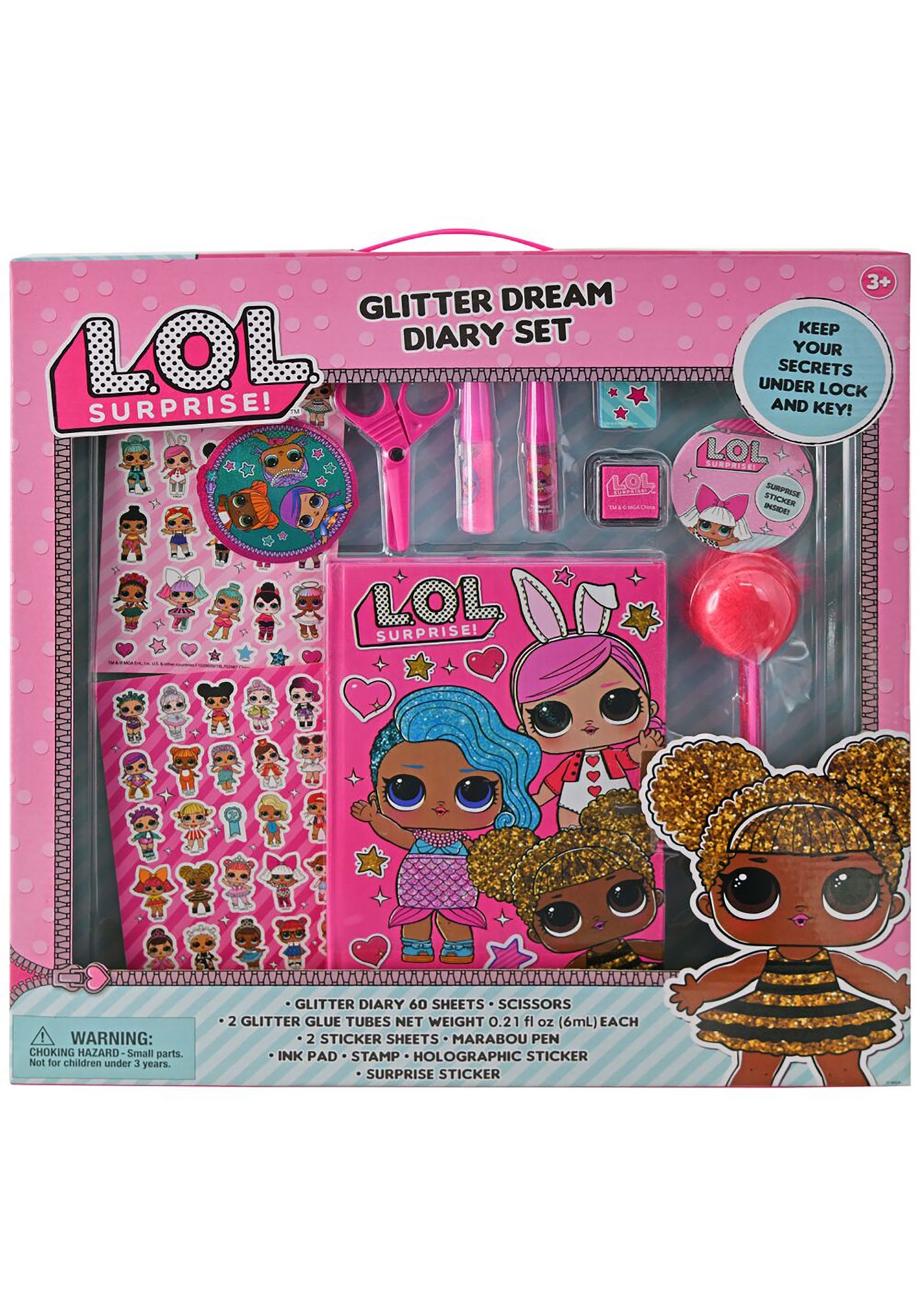LOL Surprise Secret Diary Set Stickers Stamps Pen Lock And Key Diva M.C Swag