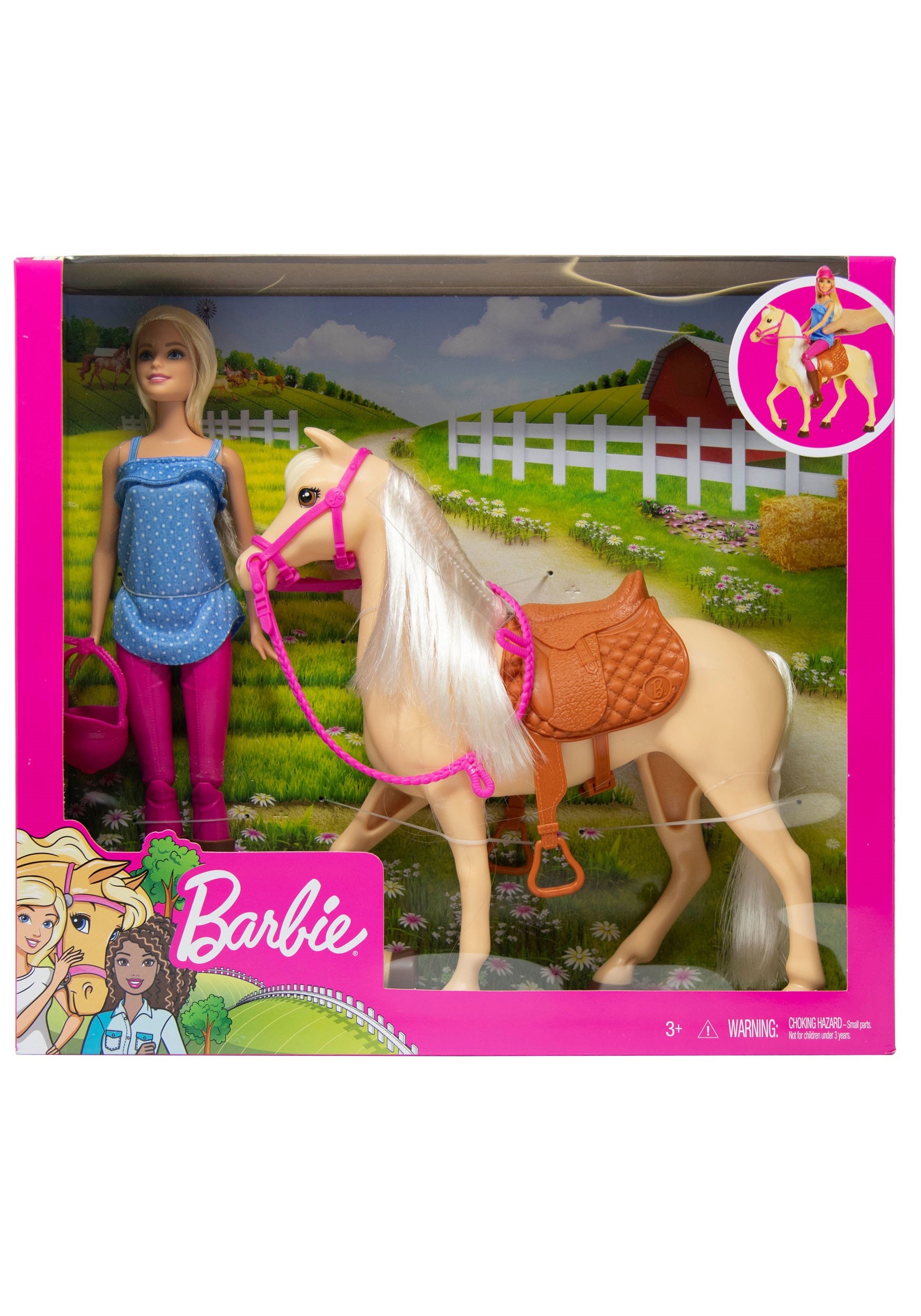 barbie doll and horse