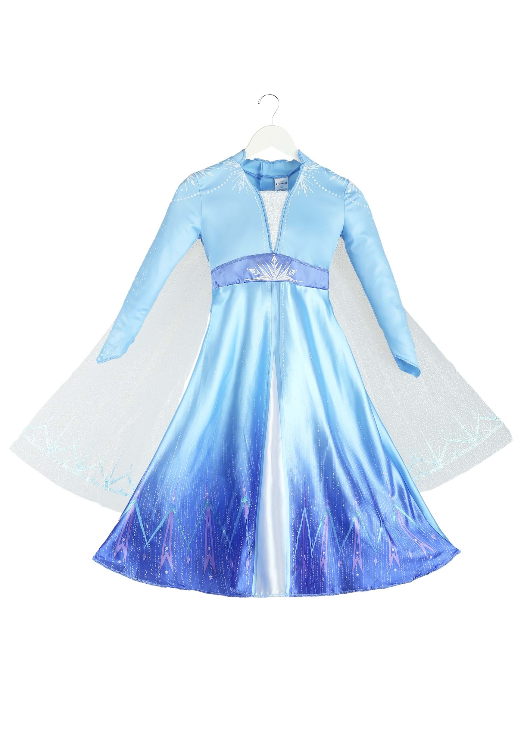 Girls Frozen 2 Deluxe Elsa Costume | Girls Elsa Fancy Dress Costume