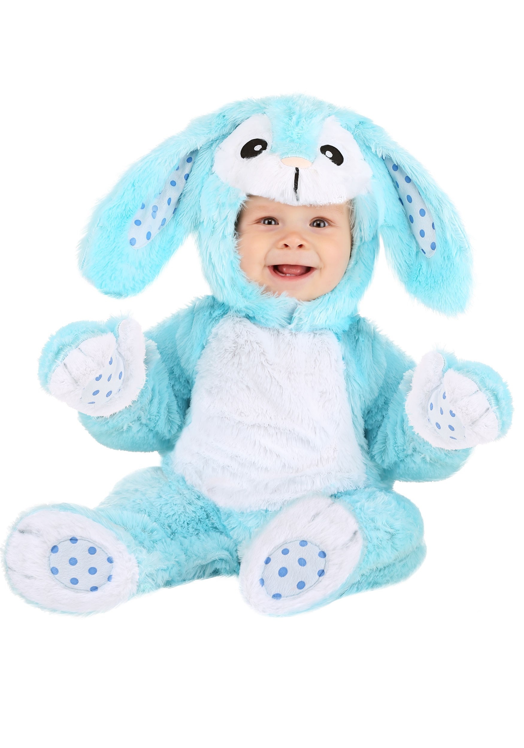 Photos - Fancy Dress Babies FUN Costumes Fluffy Blue Bunny Baby Costume Blue/White FUN0573IN 