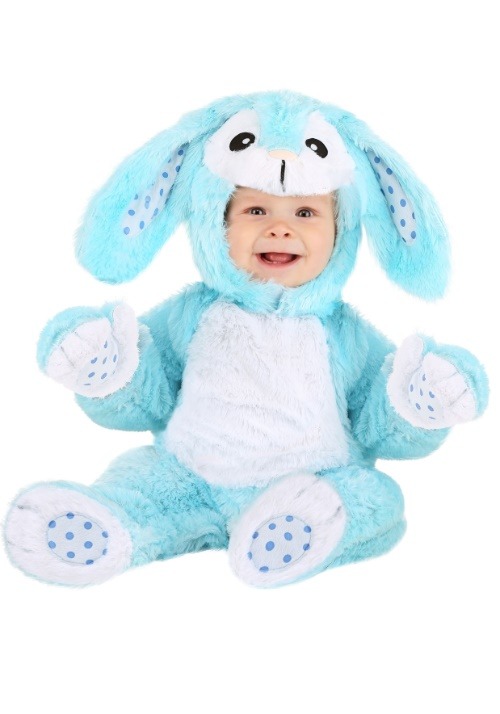 Baby Fluffy Blue Bunny Costume