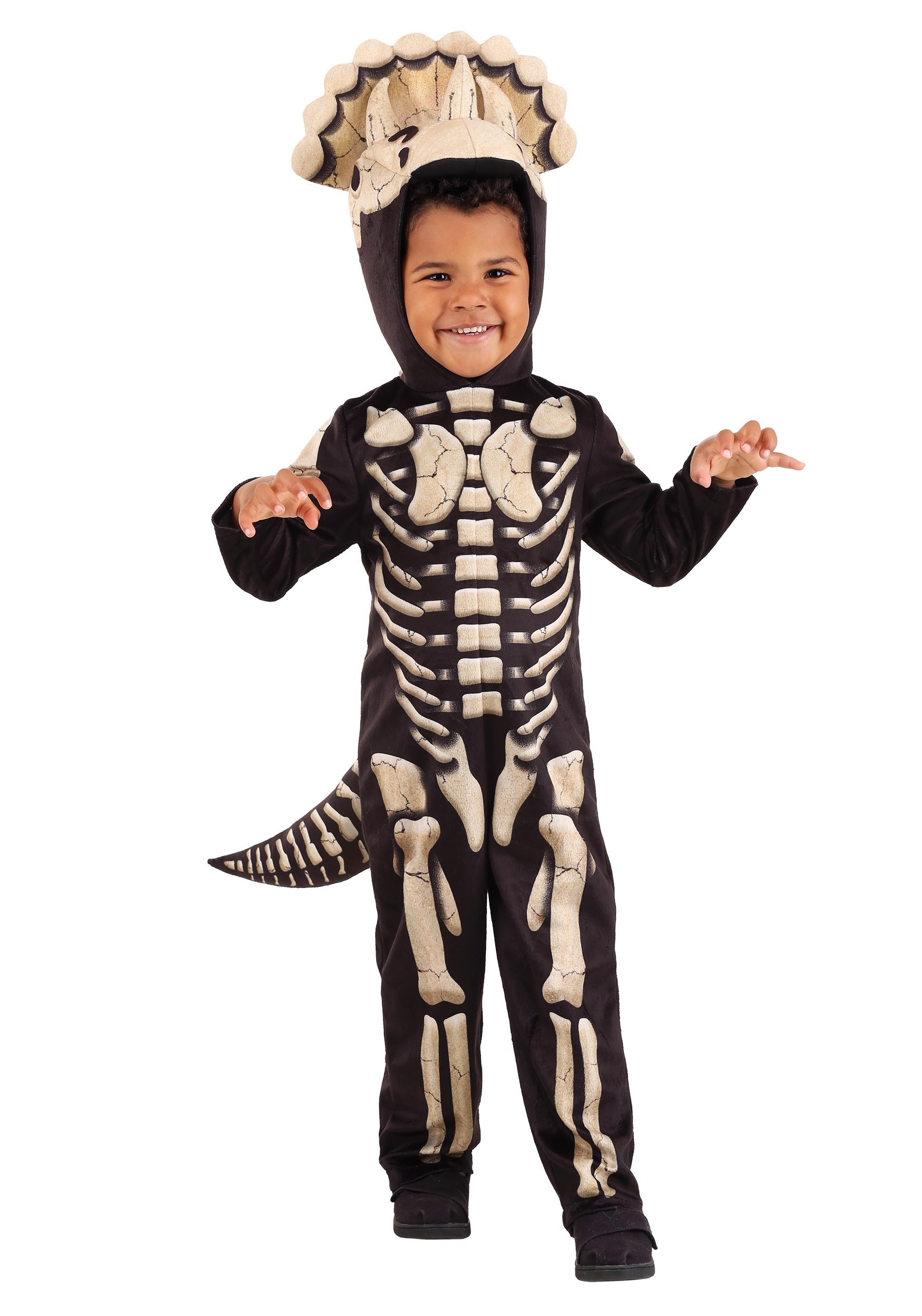 Photos - Fancy Dress FOSSIL FUN Costumes Triceratops  Costume for Toddlers Black/Brown FUN12 