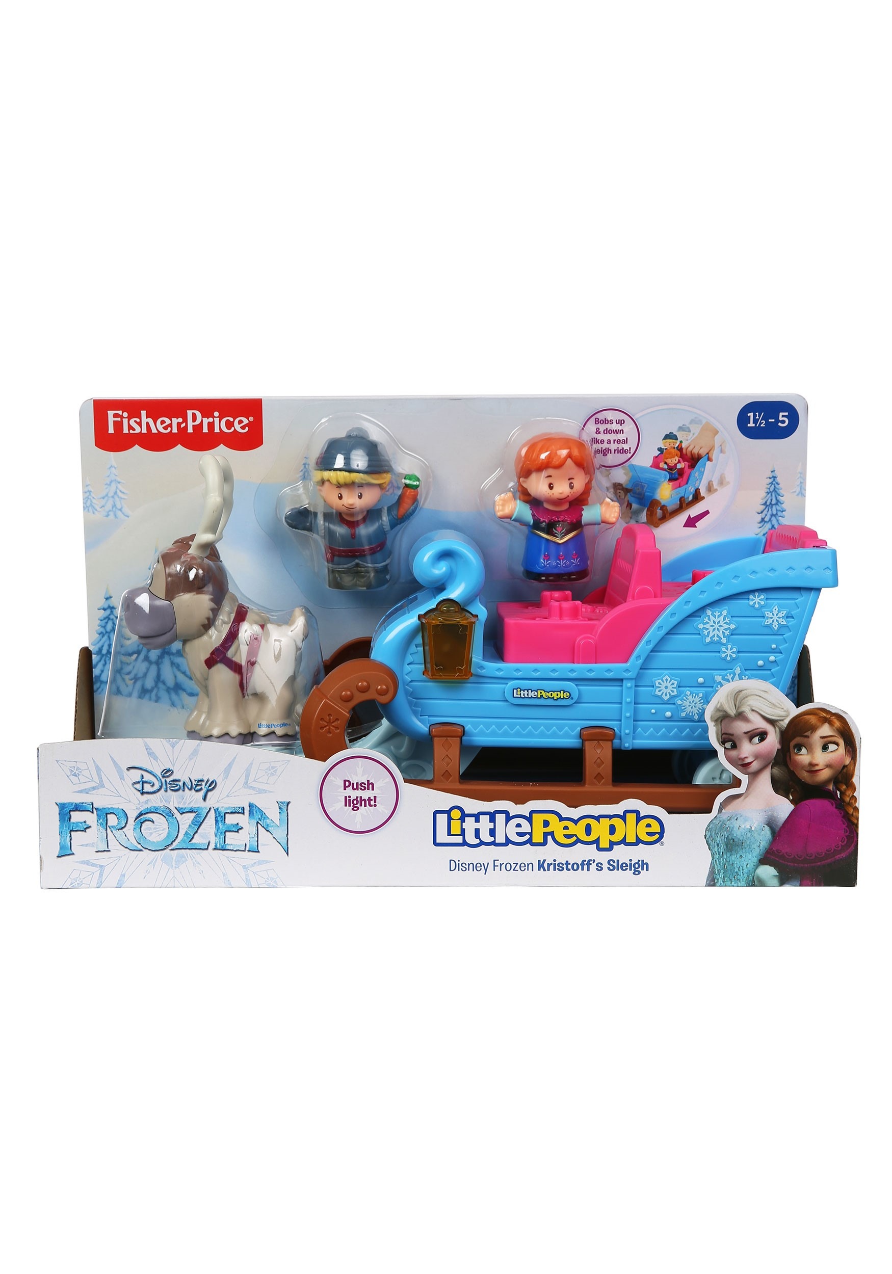 New Fisher Price Disney Frozen Little People Kristoff Sleigh Anna Sven Gift Girl 